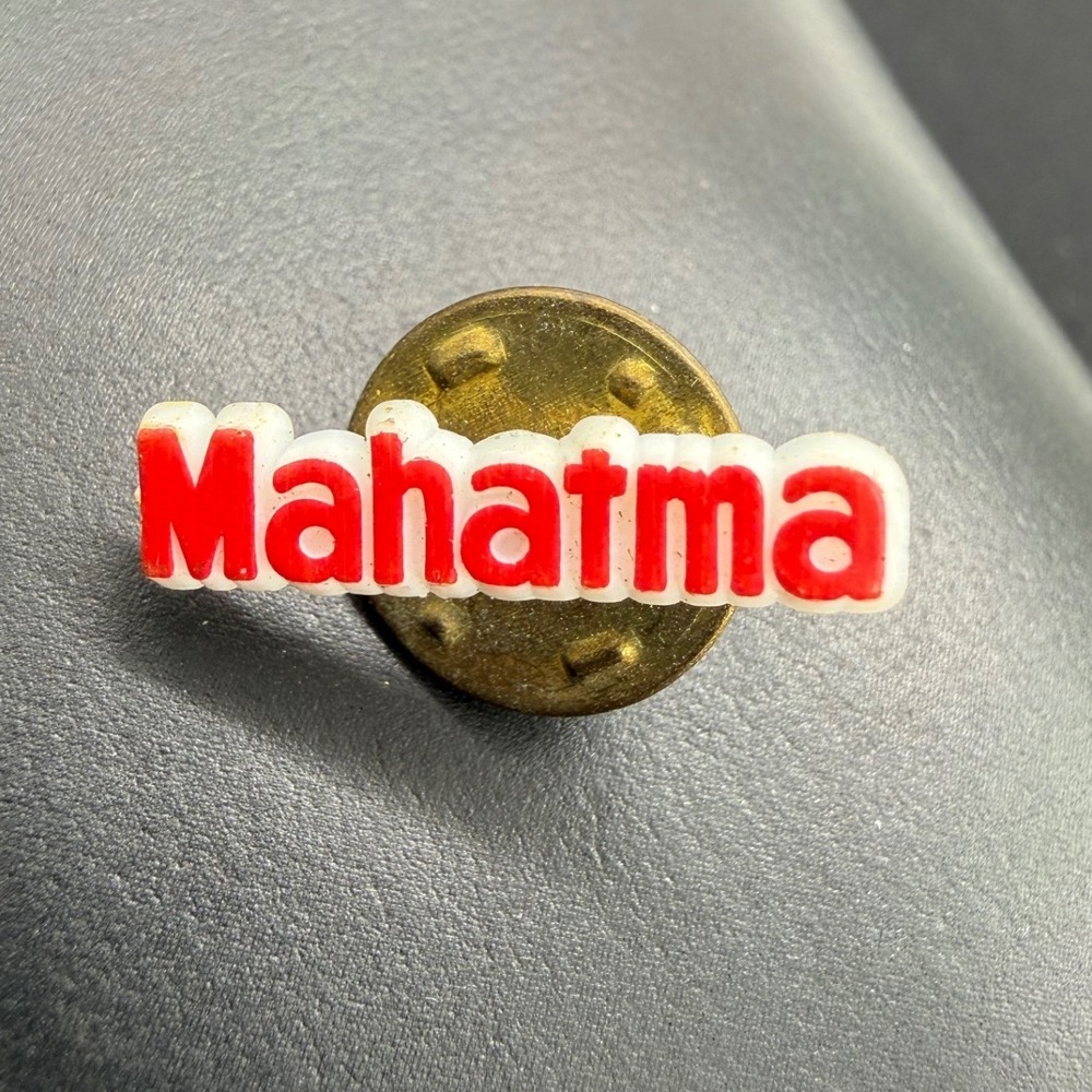 Mahatma Rice Logo Lapel Pin Red White Food Advertising Collectible Accessory